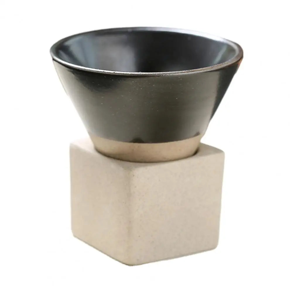 100ML Funnel Coffee Cup With Base Crude Pottery Heat-resistant Handmade Japanese Style Latte Cappuccino Tea Espresso Tapered Mug