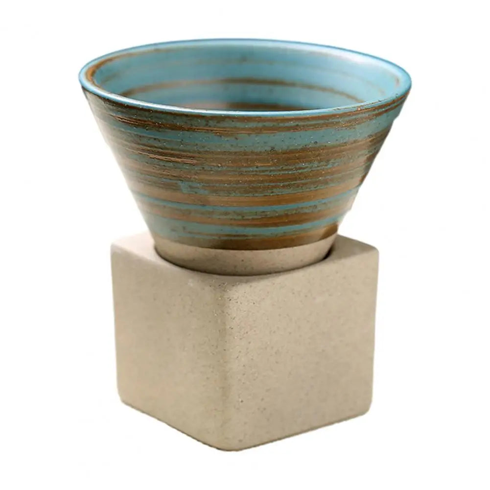 100ML Funnel Coffee Cup With Base Crude Pottery Heat-resistant Handmade Japanese Style Latte Cappuccino Tea Espresso Tapered Mug