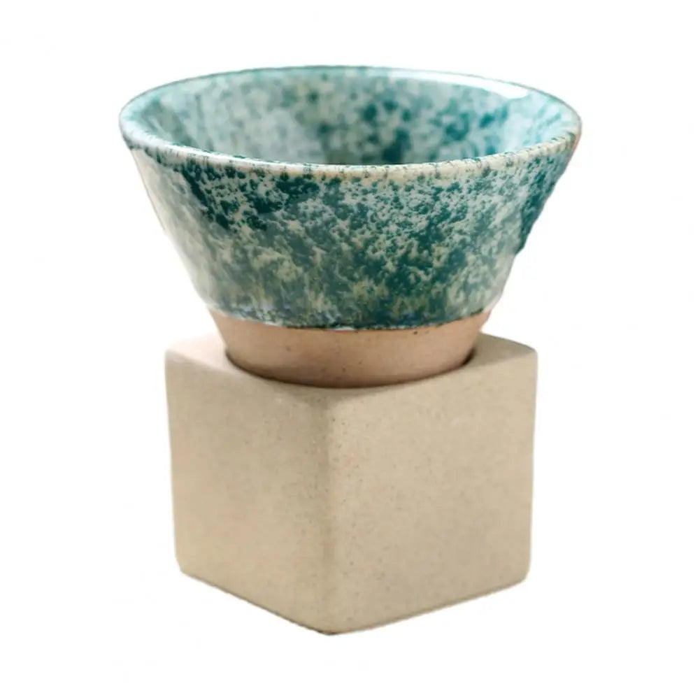 100ML Funnel Coffee Cup With Base Crude Pottery Heat-resistant Handmade Japanese Style Latte Cappuccino Tea Espresso Tapered Mug