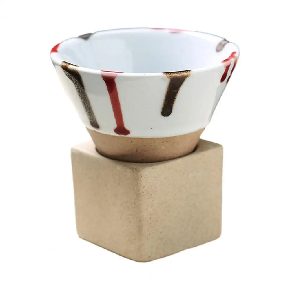 100ML Funnel Coffee Cup With Base Crude Pottery Heat-resistant Handmade Japanese Style Latte Cappuccino Tea Espresso Tapered Mug