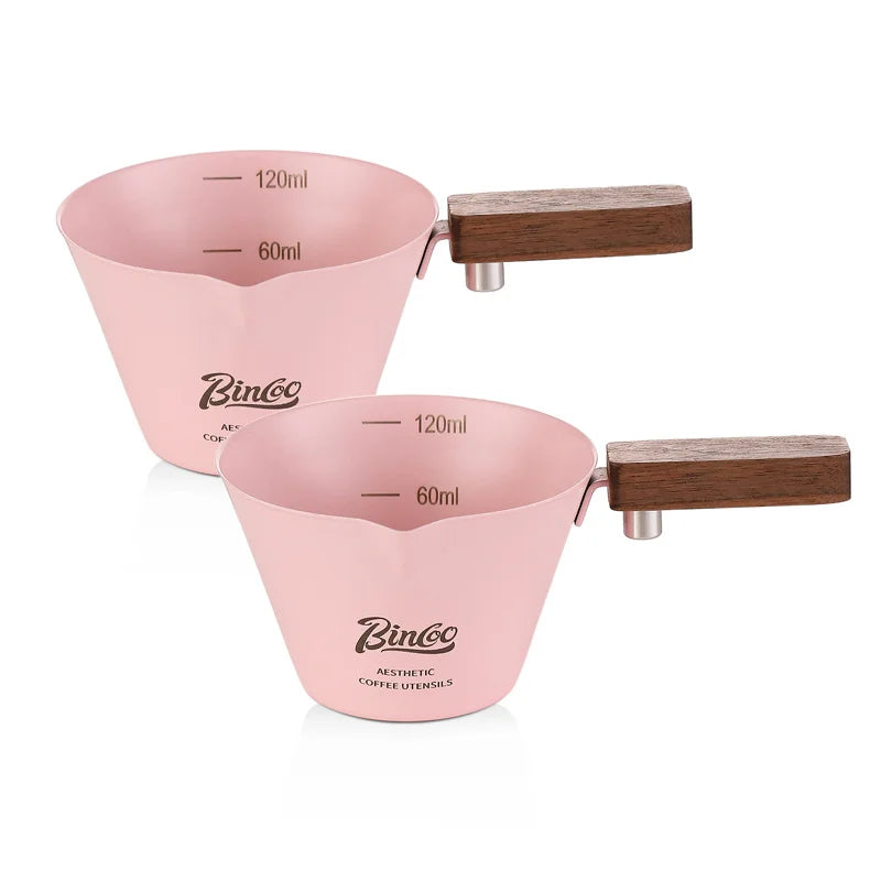 Bincoo measuring cup Stainless steel coffee extract cup espresso cup Italian liquid cup Coffee ounce cup milk jar Milk cup 100m