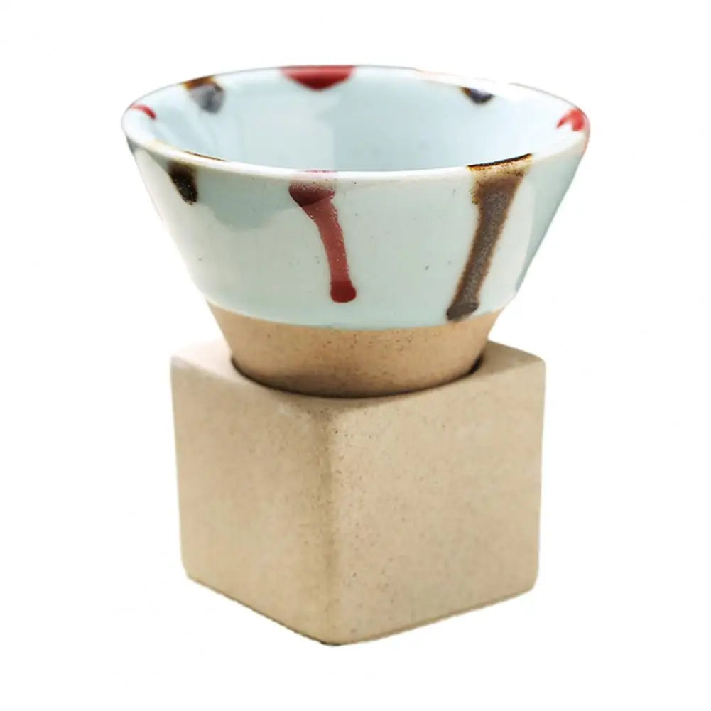 100ML Funnel Coffee Cup With Base Crude Pottery Heat-resistant Handmade Japanese Style Latte Cappuccino Tea Espresso Tapered Mug