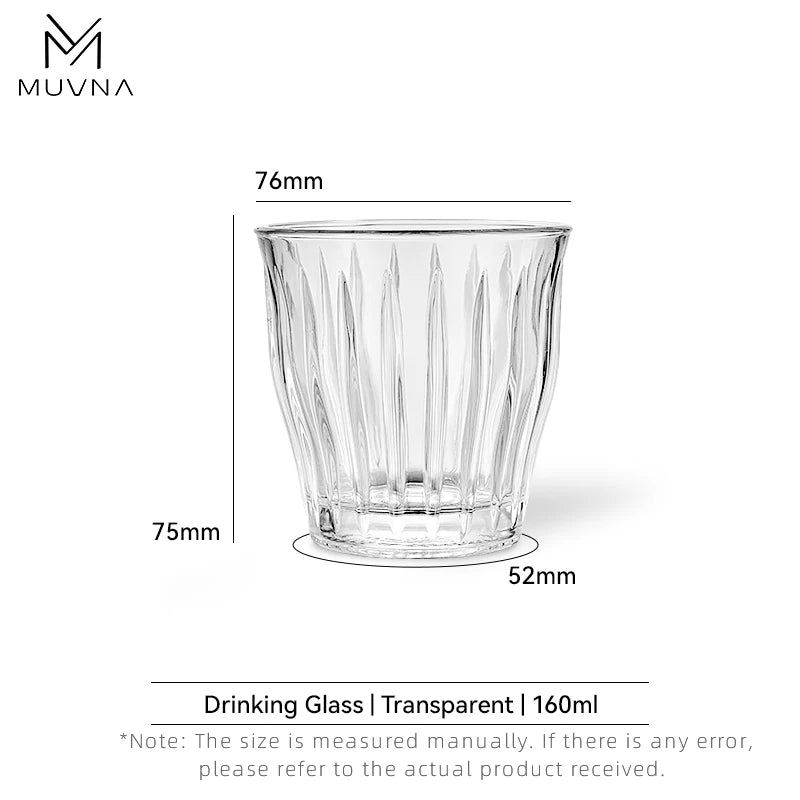 MUVNA Glass Coffee Cup 100ml 160ml 220ml 320ml Espresso Cups Coffee Accessories Anti-Scald Coffee Mugs Glass Transparent Gray
